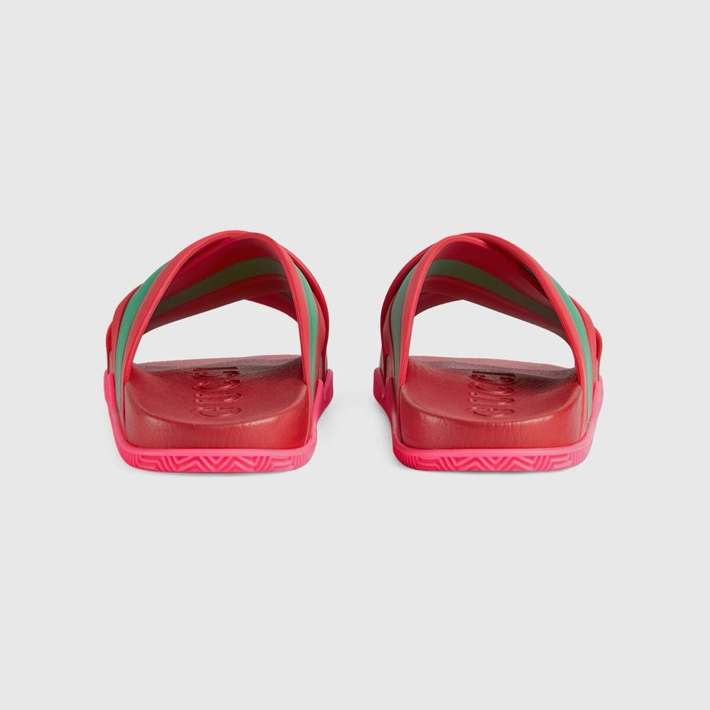 Gucci Red Green Criss Cross Slides shoes 38 - Picture 5 of 5